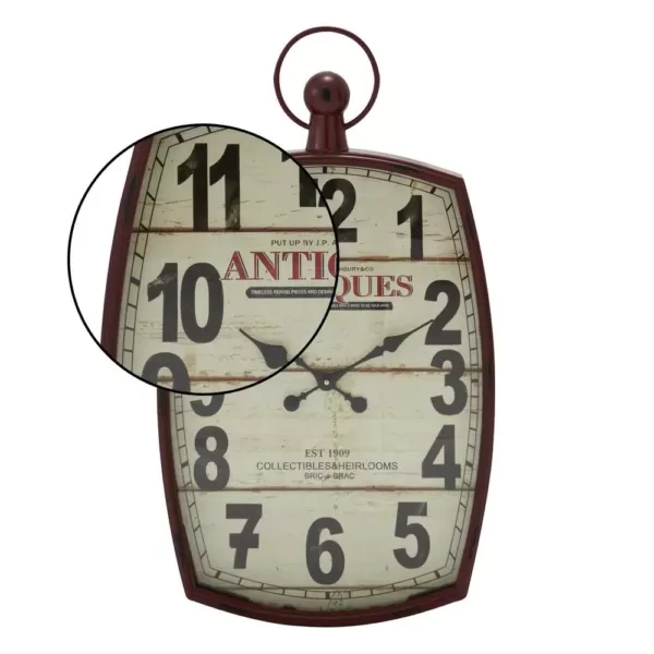 LITTON LANE 33 in. x 19 in. Antique Reproduction Style Wall Clock