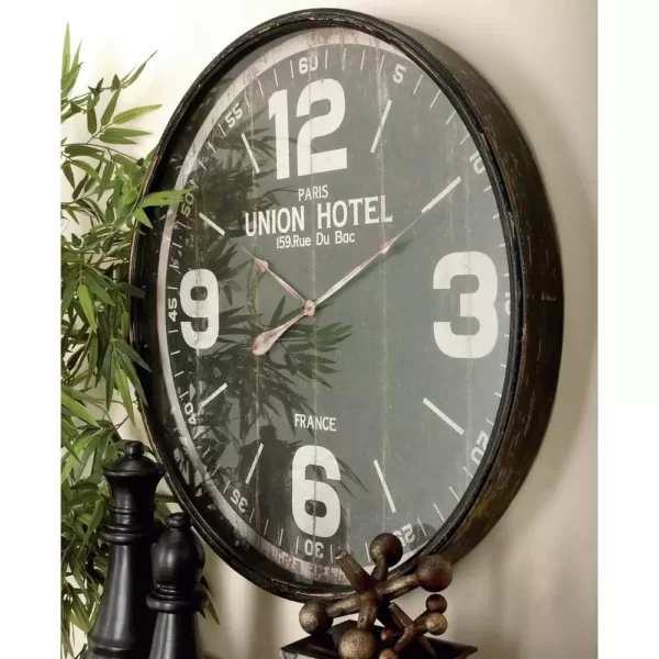 LITTON LANE 35 in. Old World Inspired Vintage Round Wall Clock