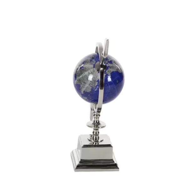 LITTON LANE 14 in. Modern Blue Aluminum and Plastic Decorative Globe