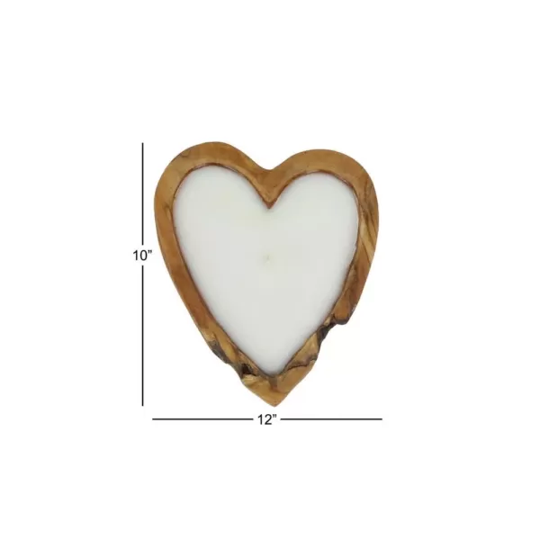 LITTON LANE Large Heart-Shaped Unscented White Wax Candle