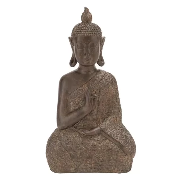 LITTON LANE 17 in. x 9 in. Decorative Buddha Sculpture in Colored Polystone