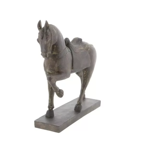 LITTON LANE 15 in. x 4 in. Decorative Horse Sculpture in Colored Polystone