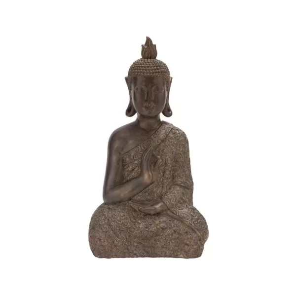 LITTON LANE Polystone Meditating Thai Buddha Sculpture