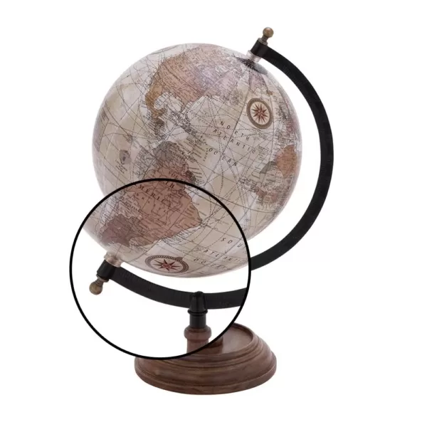 LITTON LANE Nautical Decorative Sepia Globe