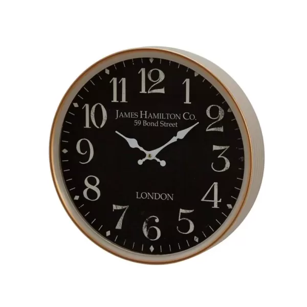 LITTON LANE Multi-Colored London-Inspired Wall Clock with White Accents