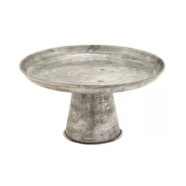 LITTON LANE 12 in. x 7 in. Farmhouse-Inspired Galvanized Iron Cupcake Stand