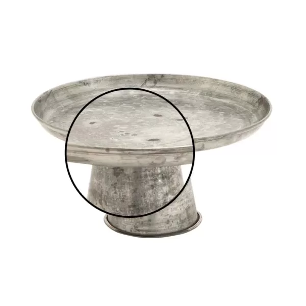 LITTON LANE 12 in. x 7 in. Farmhouse-Inspired Galvanized Iron Cupcake Stand