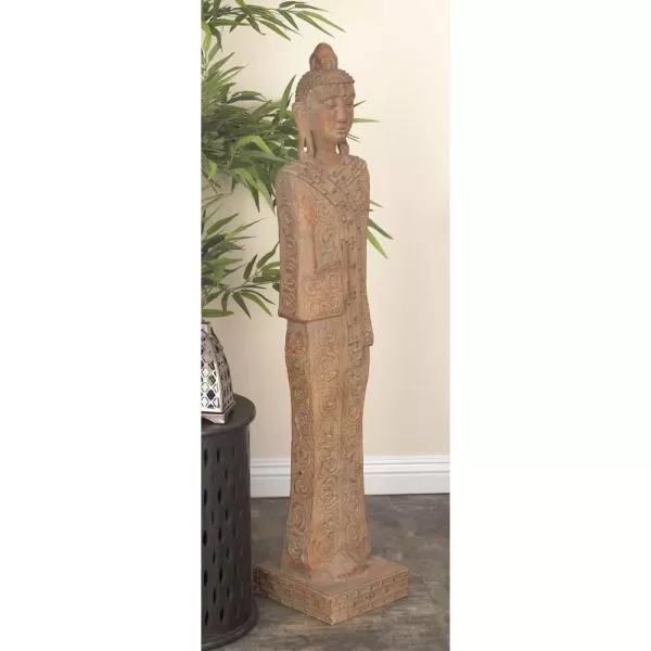 LITTON LANE 48 in. x 10 in. Decorative Buddha Sculpture in Colored Polystone