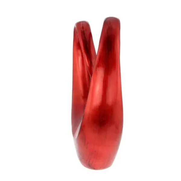 LITTON LANE 20 in. x 11 in. Decorative Abstract Sculpture in Red Polystone