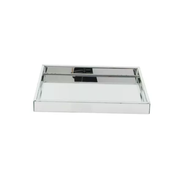 LITTON LANE 20 in. x 2 in. Modern Silver-Finished Decorative Mirror Tray